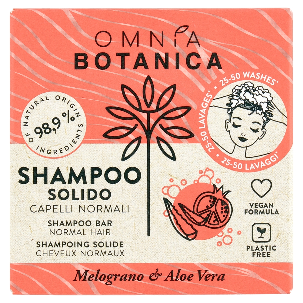 Omnia Botanica Shampoo Solido Capelli Normali Melograno & Aloe Vera 50 g